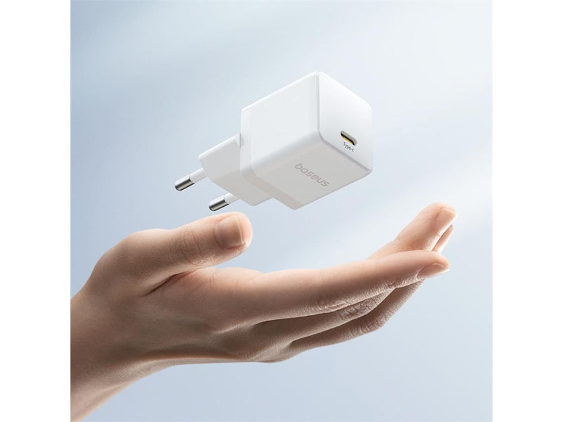 Baseus Palm 1C 20W Wall Charger (with  Mini White USB-C 60W (20V/3A) 1m Cable) - White