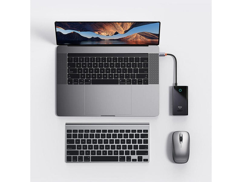 Baseus PioneerJoy 4xUSB-A 3.0 USB-C Hub - Gray USB-Hubs