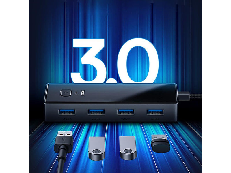 Baseus PioneerJoy 4xUSB-A 3.0 USB-C Hub - Gray USB-Hubs