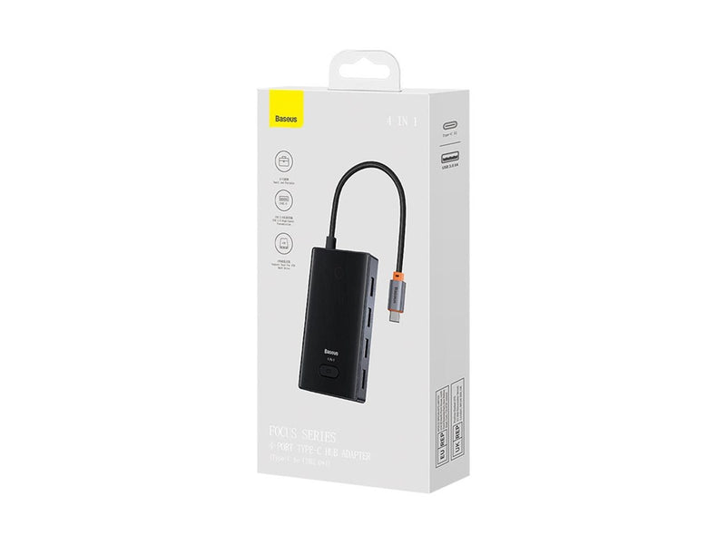 Baseus PioneerJoy 4xUSB-A 3.0 USB-C Hub - Gray USB-Hubs