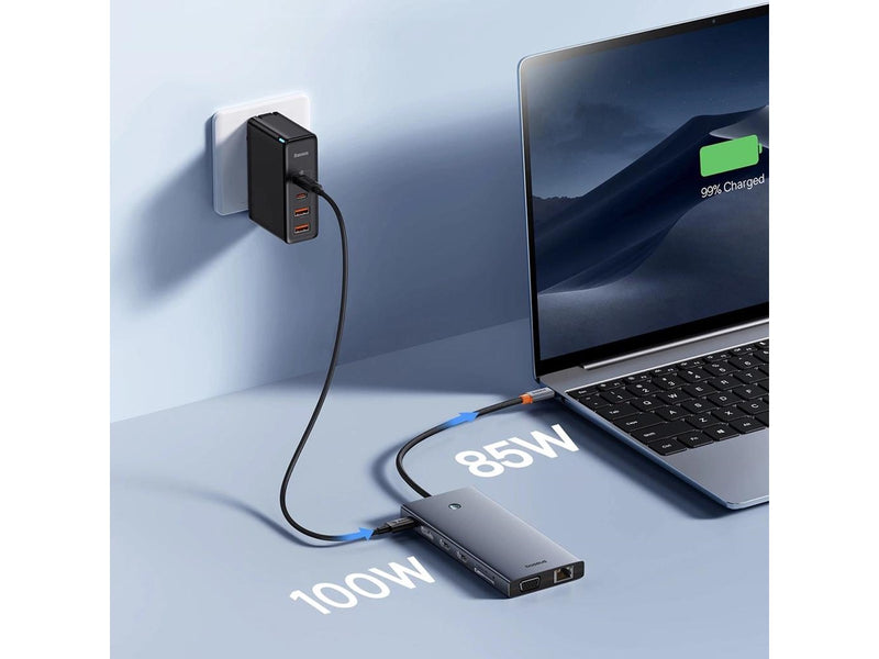 Baseus PortalJoy 13-in-1 Hub USB-C to HDMI+DP+VGA+C+USB+PD+RJ45+SD/TF+3.5mm (gray)