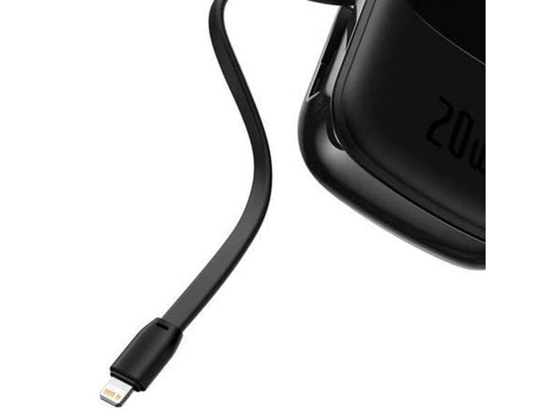 Baseus Powerbank Qpow PRO with Lightning cable USB-C port and USB 20000mAh 20W (Black) - 20000 mAh