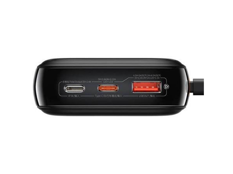 Baseus Powerbank Qpow PRO with Lightning cable USB-C port and USB 20000mAh 20W (Black) - 20000 mAh
