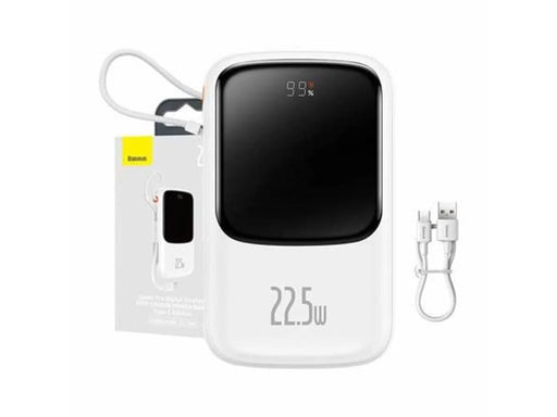 Baseus Powerbank Qpow PRO with cable 10000mAh 22.5W (White) - 10000 mAh