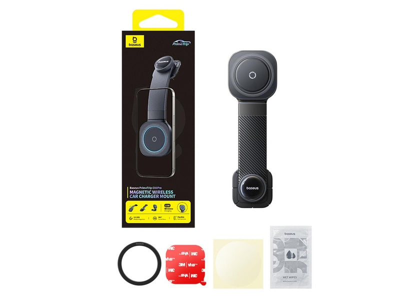 Baseus PrimeTrip C03Pro Dashboard Car Holder with Wireless Charger Compatible with MagSafe - Black