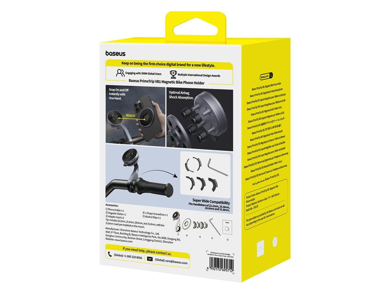 Baseus PrimeTrip VB1 Magnetic Handlebar Phone Holder - Gray