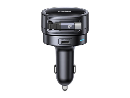 Baseus PrimeTrip VR1 60W USB-A USB-C Car Charger with Retractable USB-C Cable - Black
