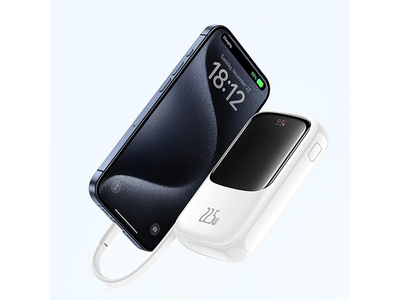Baseus Qpow Pro+ Power Bank 22.5W 10000mAh USB-C - White - 10000 mAh