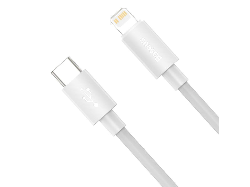 Baseus Simple Wisdom Data Cable Kit USB-C to Lightning PD 20W (2PCS/Set) 1.5m White