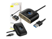 Baseus Square round 4-in-1 USB-Hubs - USB 3.0 - 4 - Schwarz
