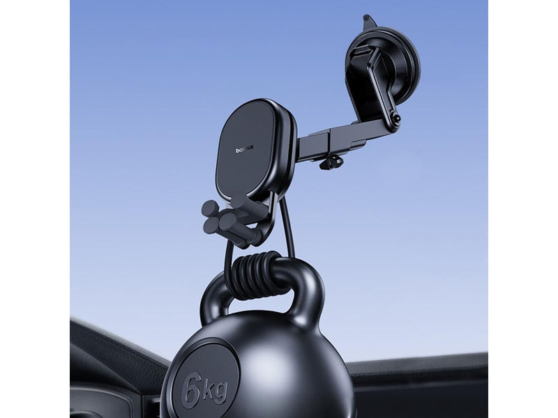 Baseus Stable Car Holder with 15W Inductive Charger Gravity and Suction Cup - Black