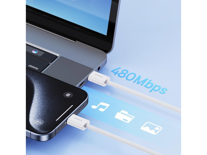Baseus Superior Series ll USB-C - USB-C 30W 480Mb/s cable 1m - white