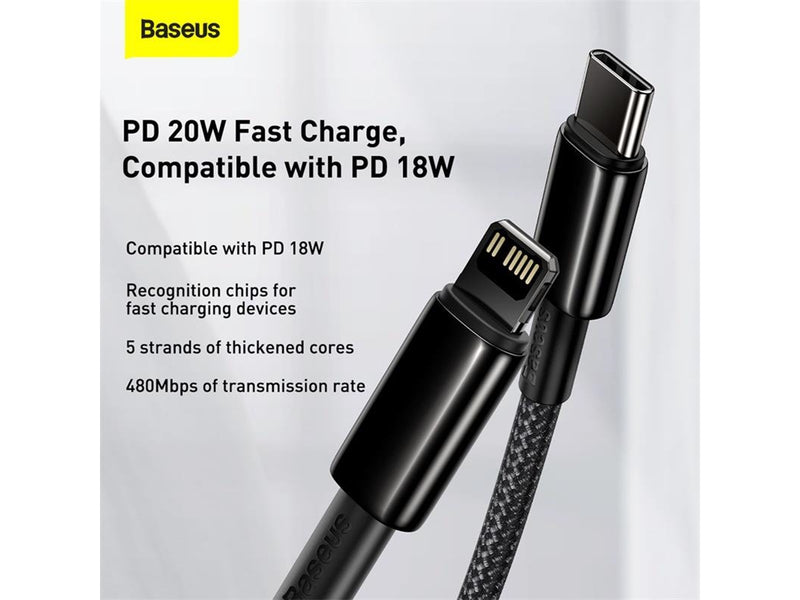 Baseus Tungsten Gold Cable Type-C to iP PD 20W 2m (black)