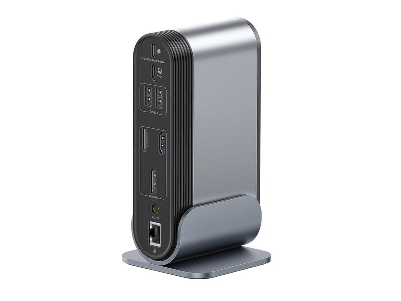 Baseus UnionJoy USB-C Docking Station 2xHDMI4K@60Hz 1xDP4K@60Hz 3xUSB-A3.0 2xUSB-C3.0 2xUSB-A2.0 1xRJ45 PD PC 1xSD+TF 1x3.5mm minijack - Grey USB-Hubs - USB 3.0 - 17 - Grau
