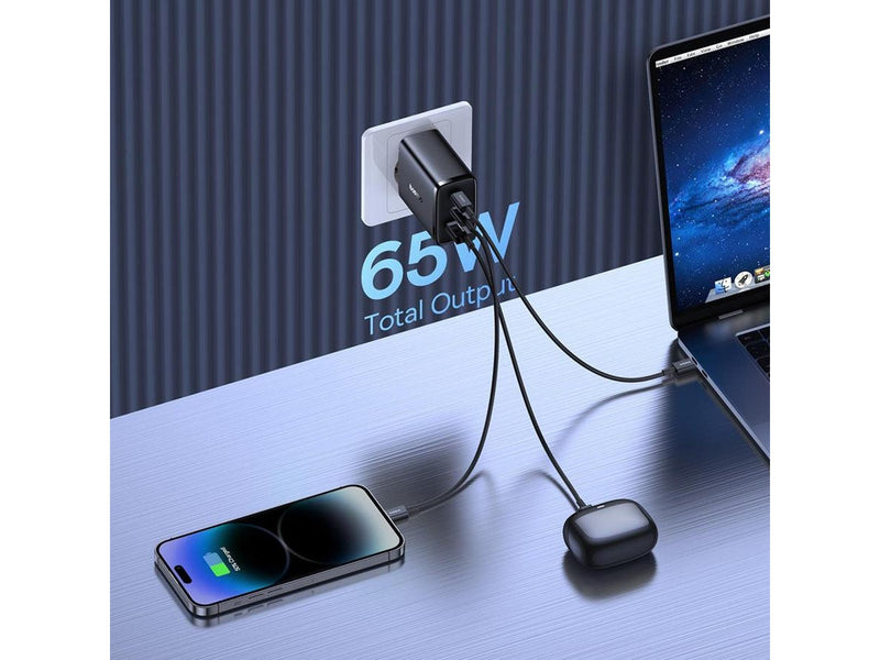 Baseus Wall charger  OS-Cube Pro 2xUSB-C + USB 65W (black)