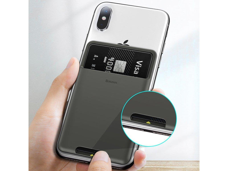 Baseus self-adhesive card case for phone documents gray (ACKD-B0G)