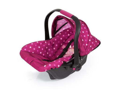 Bayer Design Deluxe Car Seat with Canopy for Dolls  - Rose w/ dots