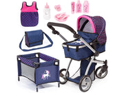Bayer Design Doll's Pram Mega Set - Navy Unicorn