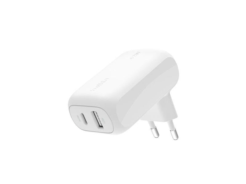 Belkin BOOSTCHARGEª 42w - 30w USB-C PD PPS + 12w USB-A Dual Wall Charger White