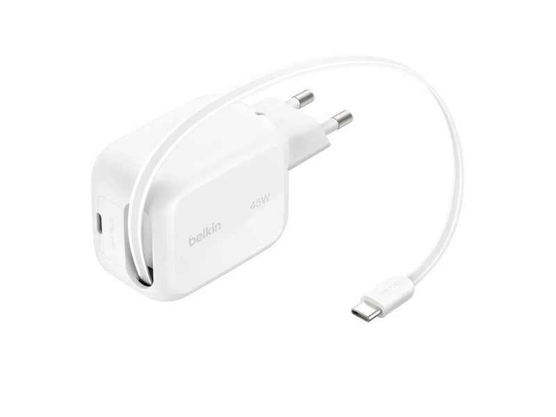 Belkin BoostCharge 45W USB-C with Retractable USB-C Wall Charger - PPS