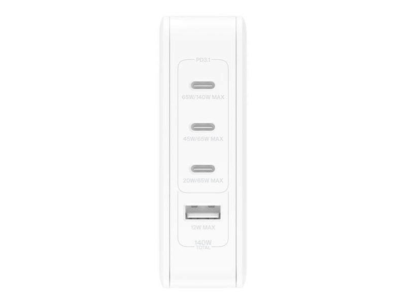 Belkin BoostCharge Pro power adapter - GaN technology - USB 3 x USB-C - 140 Watt
