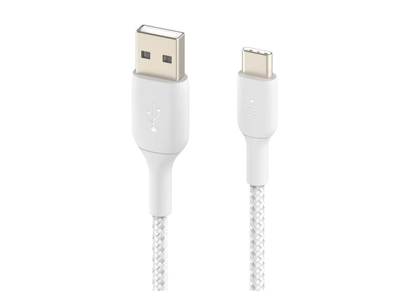 Belkin BoostCharge USB-A to USB-C Cable - Braided - 2m - White