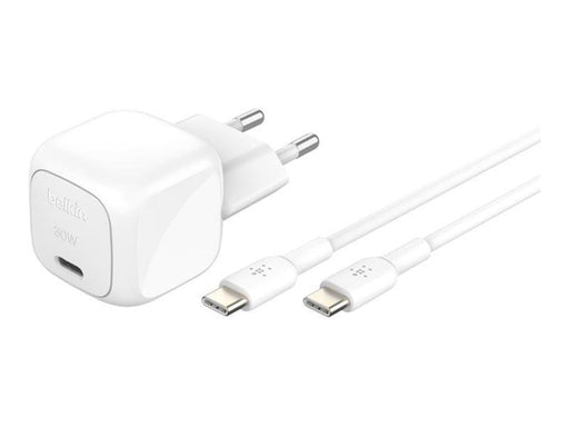 Belkin BoostCharge power adapter - compact - 24 pin USB-C - 30 Watt - with USB-C cable (1m)