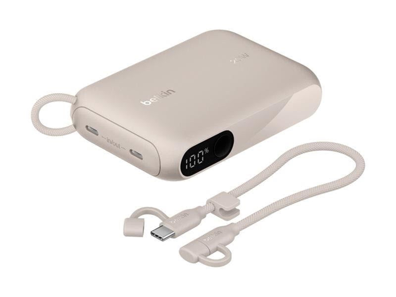 Belkin BoostCharge power bank - with display - 24 pin USB-C - 20 Watt - 10000 mAh