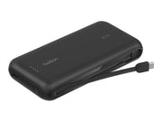 Belkin BoostCharge power bank - with integrated cable - 2 x USB-C USB - 30 Watt - 20000 mAh