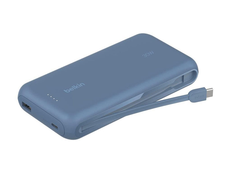 Belkin BoostCharge power bank - with integrated cable - 2 x USB-C USB - 30 Watt - 20000 mAh