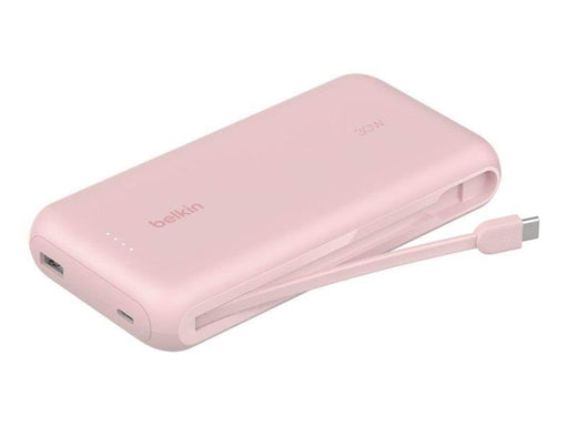 Belkin BoostCharge power bank - with integrated cable - 2 x USB-C USB - 30 Watt - MFI Certified - 20000 mAh