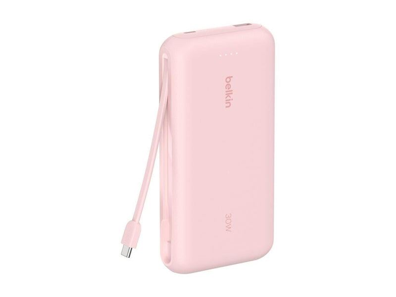 Belkin BoostCharge power bank - with integrated cable - 2 x USB-C USB - 30 Watt - MFI Certified - 20000 mAh