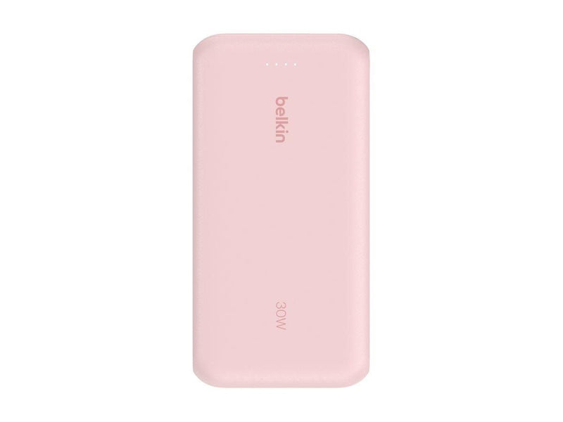 Belkin BoostCharge power bank - with integrated cable - 2 x USB-C USB - 30 Watt - MFI Certified - 20000 mAh
