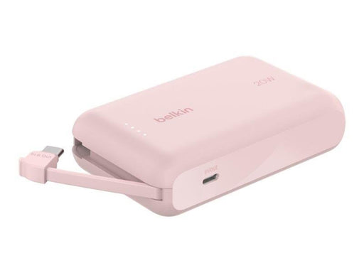 Belkin BoostCharge power bank - with integrated cable - 24 pin USB-C - 20 Watt - 10000 mAh