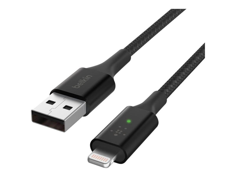 Belkin Smart LED USB-A to Lightning Cable Black