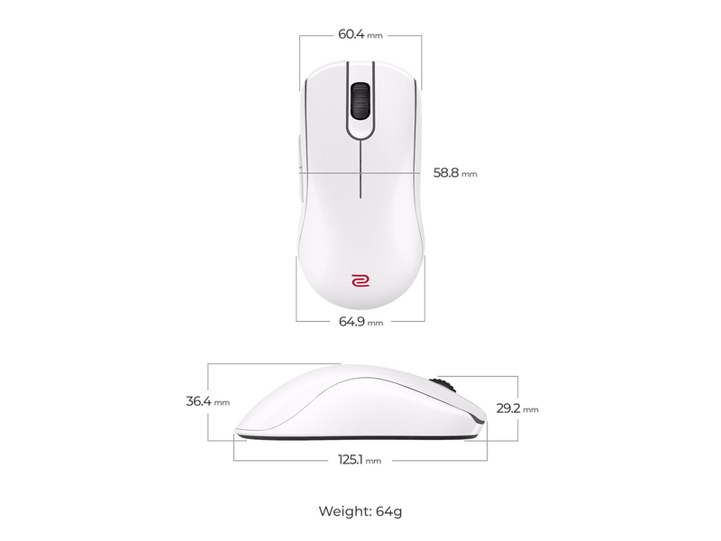 BenQ Zowie FK2-DW (Medium) Wireless Mouse for Esports - Gaming Maus (Weiß)