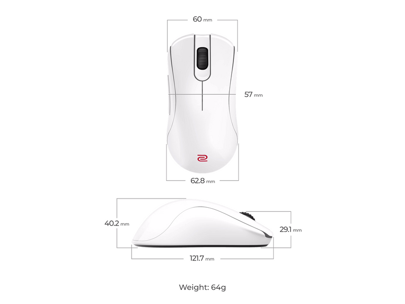 BenQ Zowie ZA13-DW (Small) Wireless Mouse for Esports - Gaming Maus (Weiß)