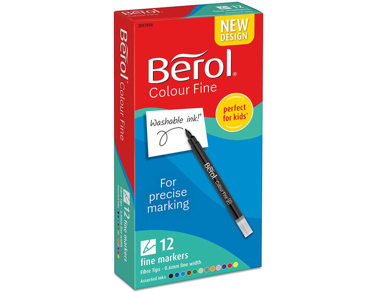 Berol Bunte, dünne Farbstifte, Strichbreite: 0,6 mm – farblich sortiert, 12er-Pack