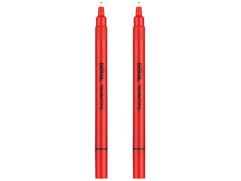 Berol Schreibstifte, 0,7mm, runde Form, bunte Schaftfarben, 2er Pack, Schwarz