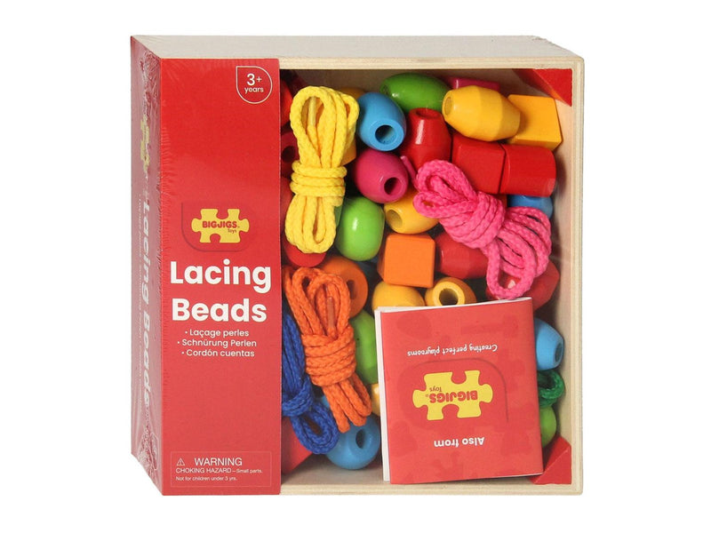 Bigjigs Wooden Beads in Pot 95pcs.
