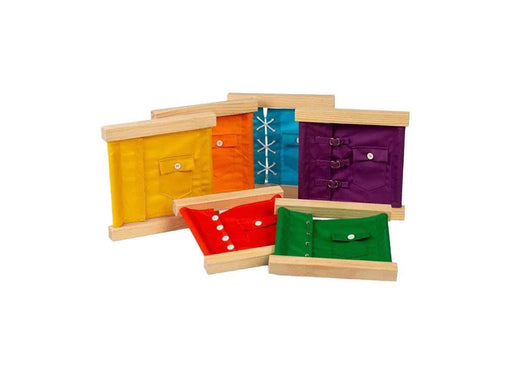 Bigjigs Wooden Clasp and Button Frames 6pcs.