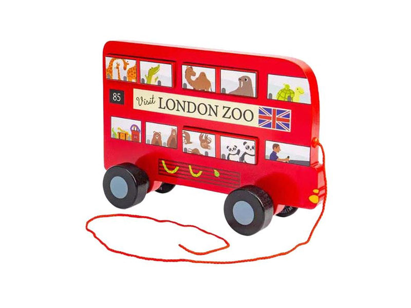 Bigjigs Wooden London Bus Pull Along Figure