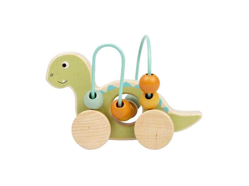 Bigjigs Wooden Push Toy Diplodocus with Bead Frame