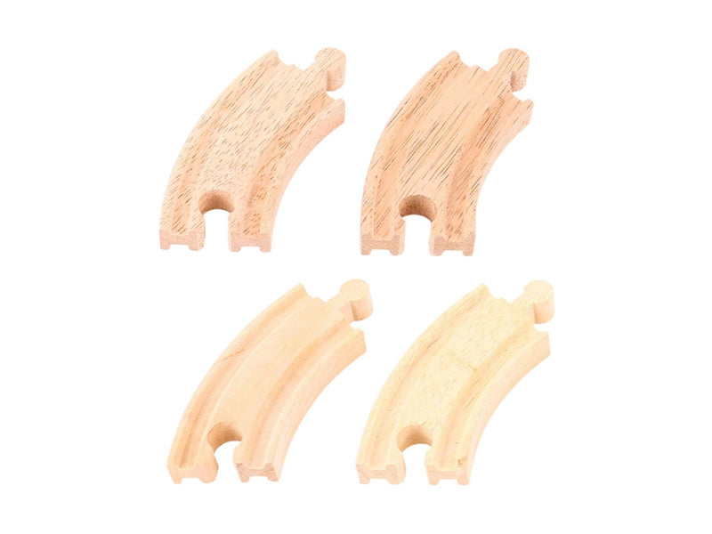 Bigjigs Wooden Rails - Short Bends 4 pcs.