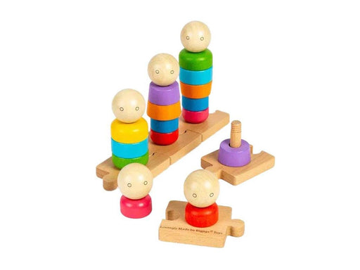 Bigjigs Wooden Rainbow Family Stacking Toy 25pcs.