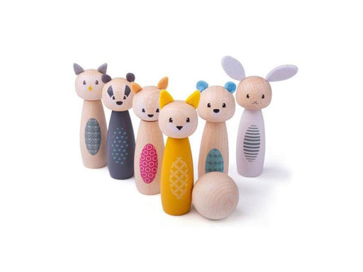 Bigjigs Wooden Skittles Game Woodland Animals