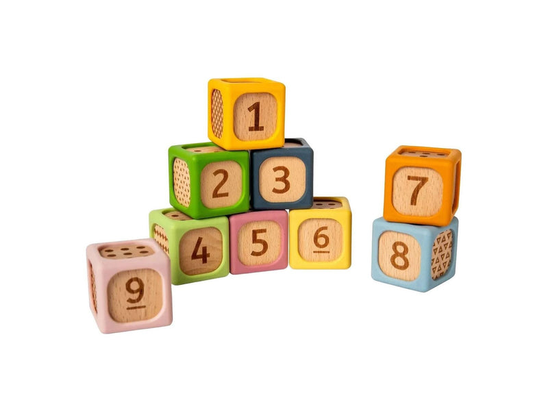 Bigjigs Wooden Soft Sorting Blocks - 9 pcs.