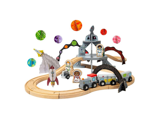 Bigjigs Wooden Space Train Set - 40 pcs.