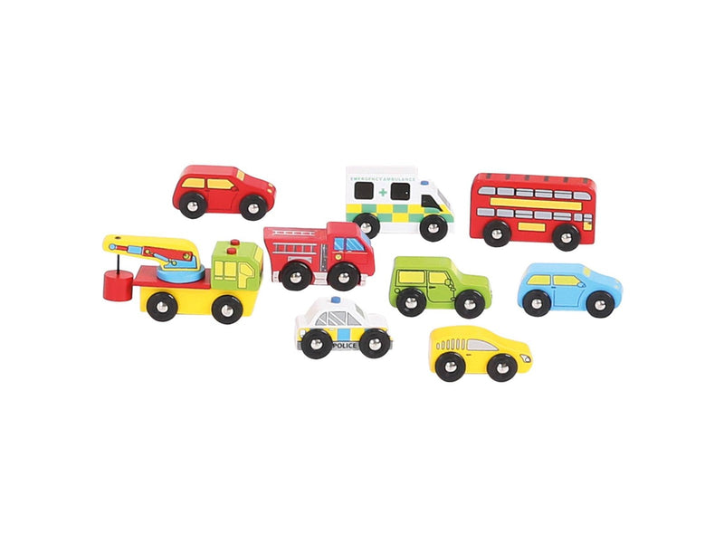 Bigjigs Wooden Vehicles 9 pcs.