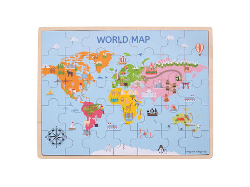 Bigjigs Wooden World Map Puzzle 35dlg. Holz